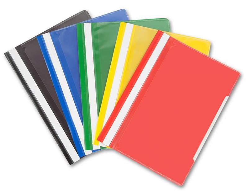 Папка-скоросшиватель Бюрократ -PS-K20YEL A4 прозрач.верх.лист карм.на лиц.стор. пластик желтый 0.12/0.16 фото 2