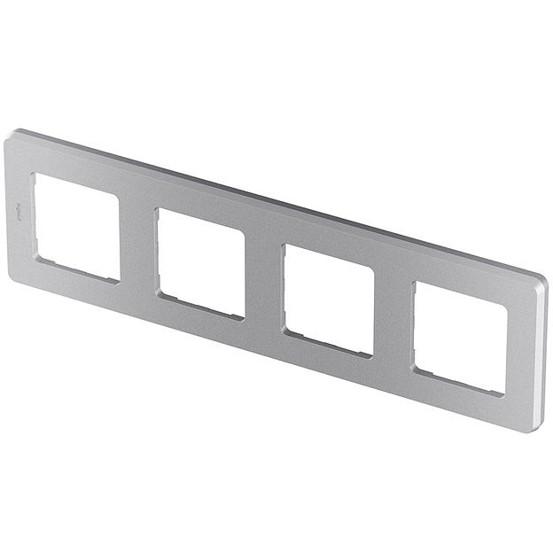 Legrand 673962 Рамка - 4 поста - INSPIRIA - алюминий фото 2