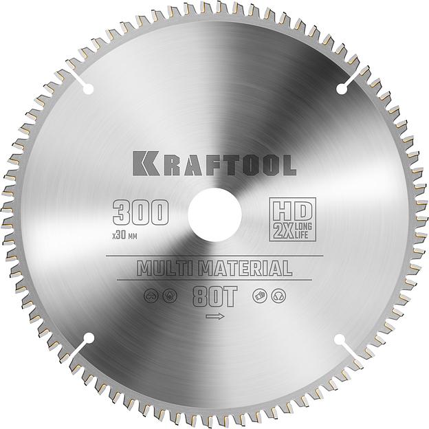 KRAFTOOL Multi Material, 300 х 30 мм, 80Т, пильный диск по алюминию (36953-300-30) фото 1