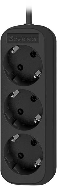 Сетевой удлинитель Defender M318 1.8м (3 розетки) черный (коробка) фото 1