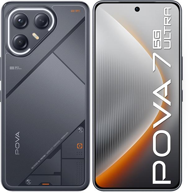 Смартфон Tecno Pova 7 Ultra 5G 256Gb 12Gb черный моноблок 3G 4G 6.8" 1080x2460 Android 14 50Mpix 802.11 a/b/g/n/ac NFC GPS GSM900/1800 Protect фото 1