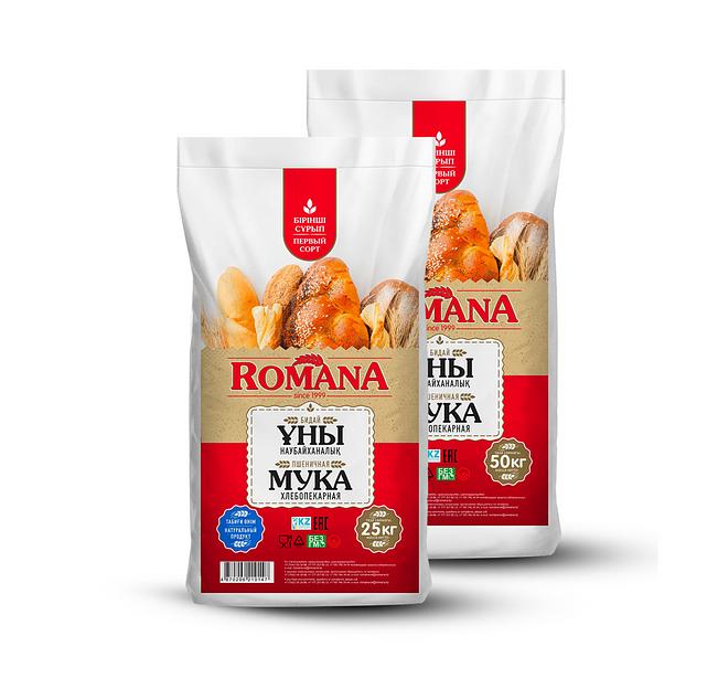 Мука пшеничная Romana «Уны» хлебопекарная первый сорт 50 кг ОПТ фото 1