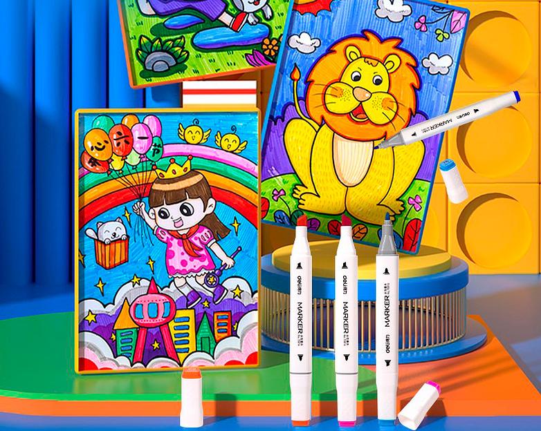 Набор маркеров для скетчинга Deli 70816-36 скошенный пиш. наконечник 12цв. пластиковая коробка фото 3