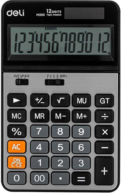 Калькулятор настольный Deli EM350 серебристый металлик 12-разр. фото 1