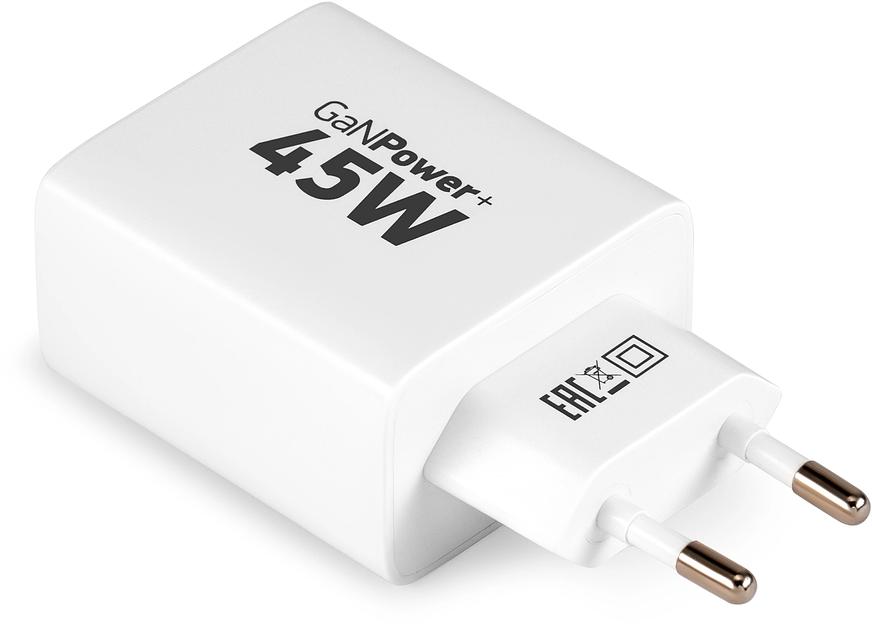 Сетевое зар./устр. Digma Pro DPW4A 45W 3A (PD+QC) USB-C/USB-A универсальное белый (DPW4A5GX11WH) фото 1