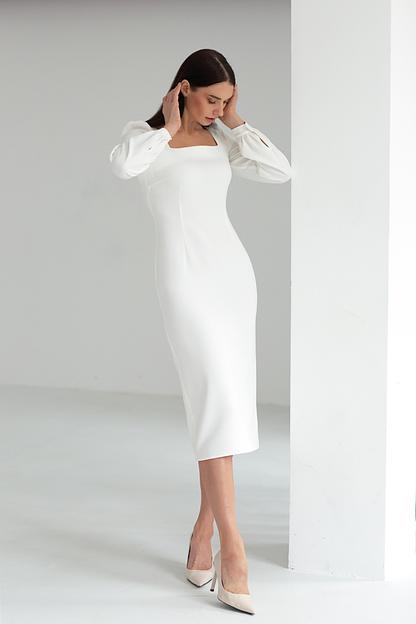 Платье «Бритни» Молочное ОПТ фото 1