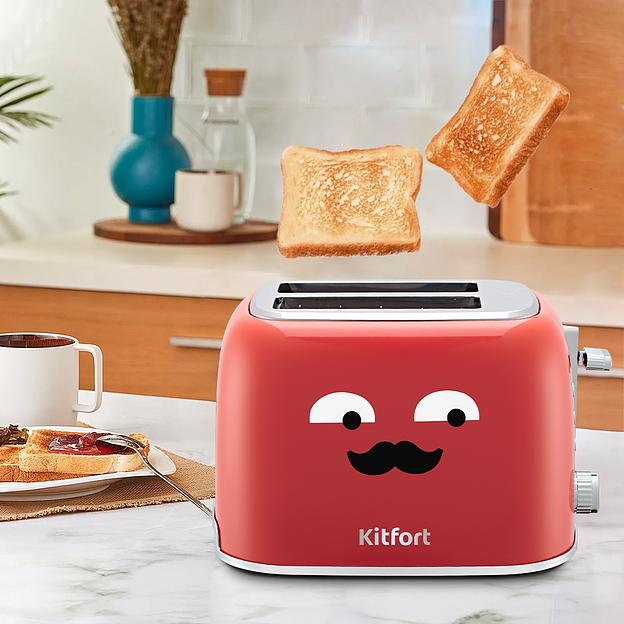 Тостер Kitfort КТ-6218-1 870Вт красный фото 4