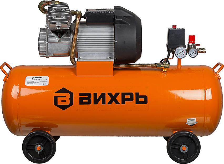 Компрессор поршневой Вихрь КМП-400/100 масляный 400л/мин 100л 2500Вт оранжевый фото 3