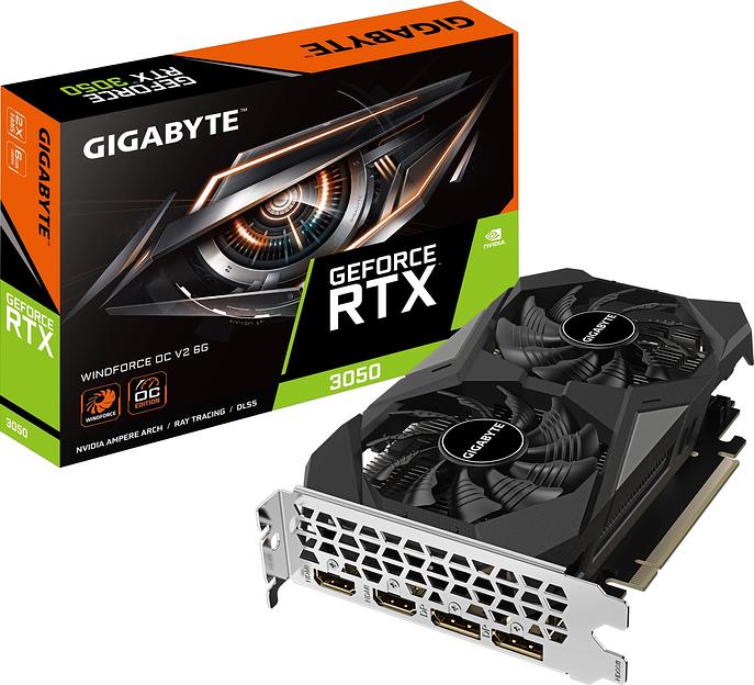 Видеокарта Gigabyte PCI-E 4.0 GV-N3050WF2OCV2-6GD NVIDIA GeForce RTX 3050 6Gb 96bit GDDR6 1470/14000 HDMIx2 DPx2 HDCP Ret фото 7