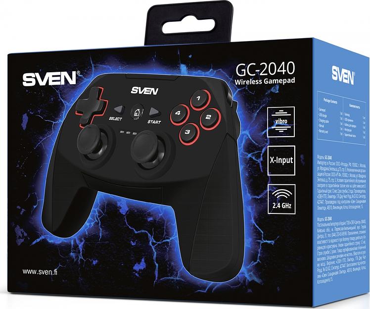 Беспроводной геймпад SVEN GC-2040 (11 кл. 2 мини-джойстика, D-pad, Soft Touch, PC/PS3/Xinput) Sven GC-2040 (SV-015985) фото 4
