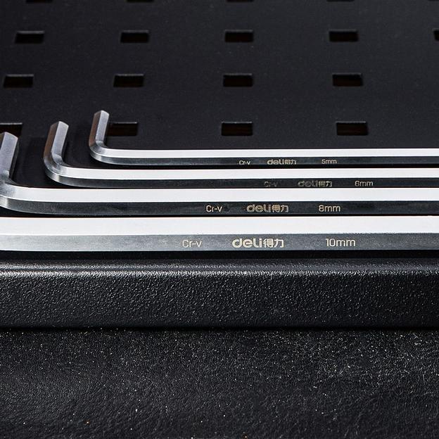 Ключи Deli Набор шестигранных ключей сверхдлинных Deli DL3089 9шт размер 1,5-10 мм, сталь Cr-V, пластиковый держатель фото 5