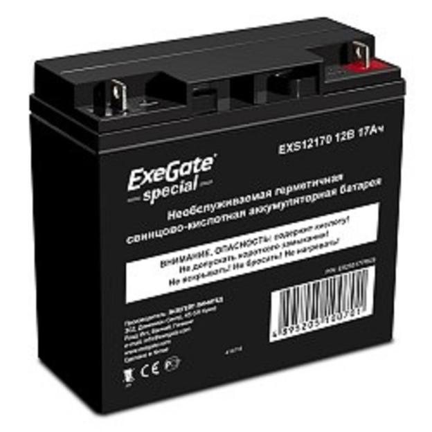 Exegate ES255177RUS Аккумуляторная батарея DTM 1217 (12V 17Ah, клеммы F3 (болт М5 с гайкой)) фото 1
