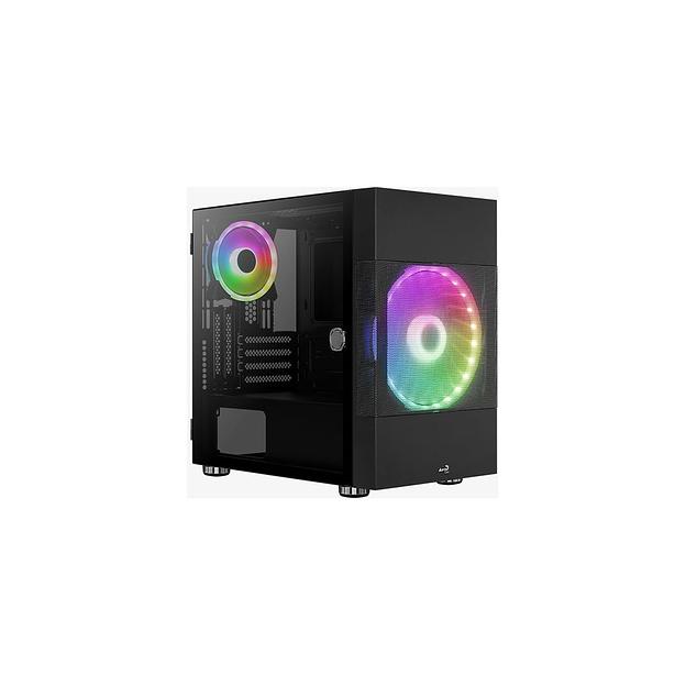Корпус mATX Aerocool Atomic-G-BK-v1, Mini-Tower, без БП, черный фото 1