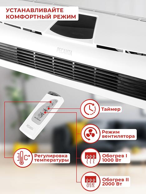 Тепловентилятор Ресанта ТВК-5 2000Вт белый фото 9