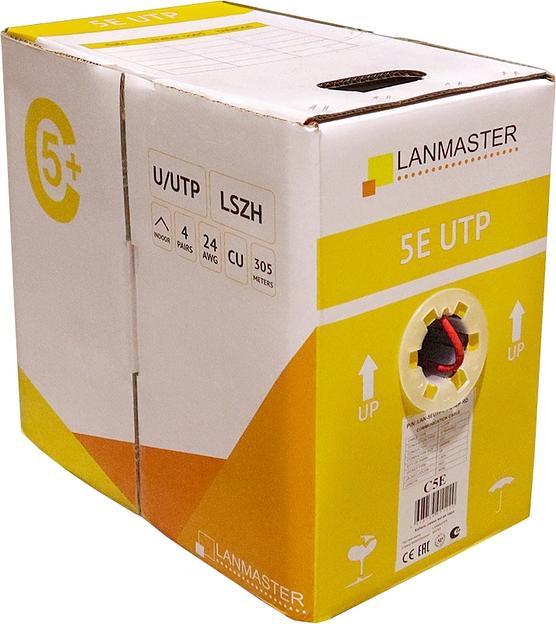 Кабель информационный Lanmaster LAN-5EUTP-PT-LSZH-BK кат.5E UTP 4 пары 24AWG LSZH внутренний 305м черный фото 1