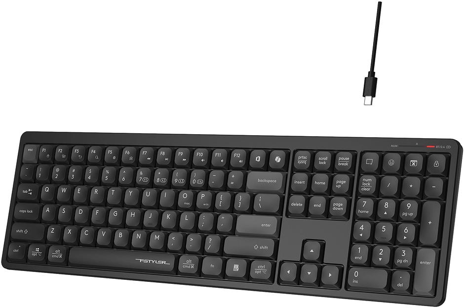 Клавиатура A4Tech Fstyler FBX55C черный USB беспроводная BT/Radio slim Multimedia (FBX55C) фото 4
