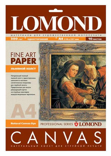 Холст Lomond 0908411 A4/300г/м2/10л./белый матовое лён для струйной печати фото 1