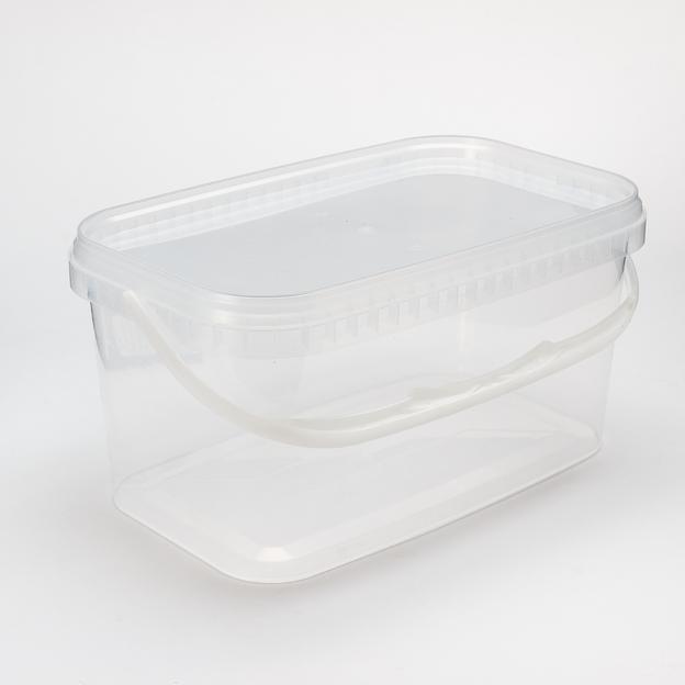 Ведро пластиковое с ручкой и крышкой 3300мл - 30 шт фото 1