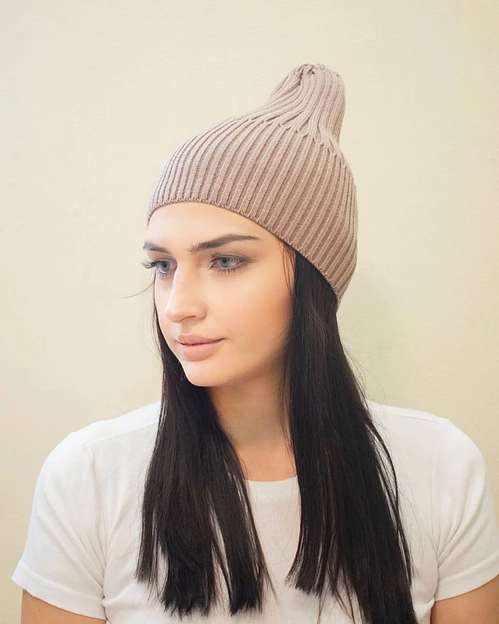 Шапка тыковка без подворота Капучино ОПТ фото 2