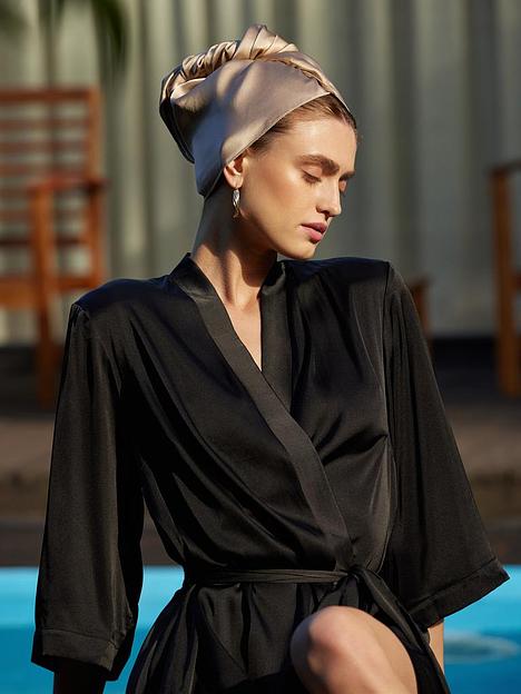 Шёлковое полотенце для волос «Cappuccino» 45х90 см ОПТ фото 7