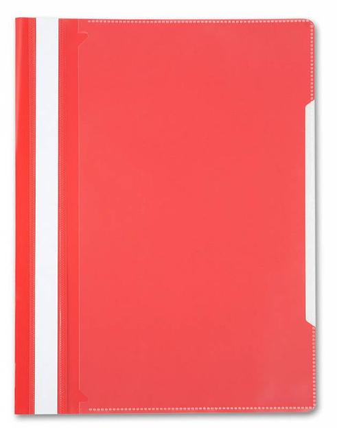 Папка-скоросшиватель Бюрократ -PS20RED A4 прозрач.верх.лист пластик красный 0.12/0.16 фото 1