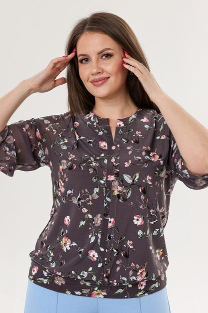 Блузка женская  3055-23/09/Сливовый, белый  фото 3