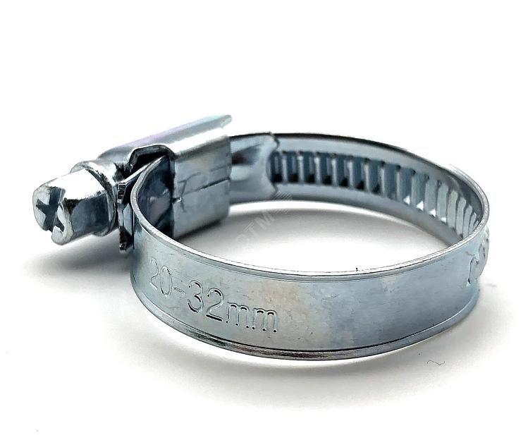 Хомут червячный 12-20/9 W1 оцинкованная сталь 1Л 12-20-7 ГОСТ 28191-89 фото 1