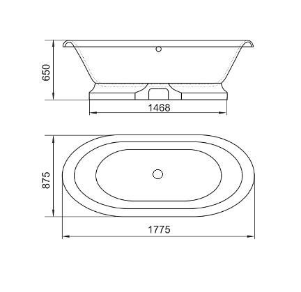 Мраморная ванна Castone «Неона» на подиуме фото 8