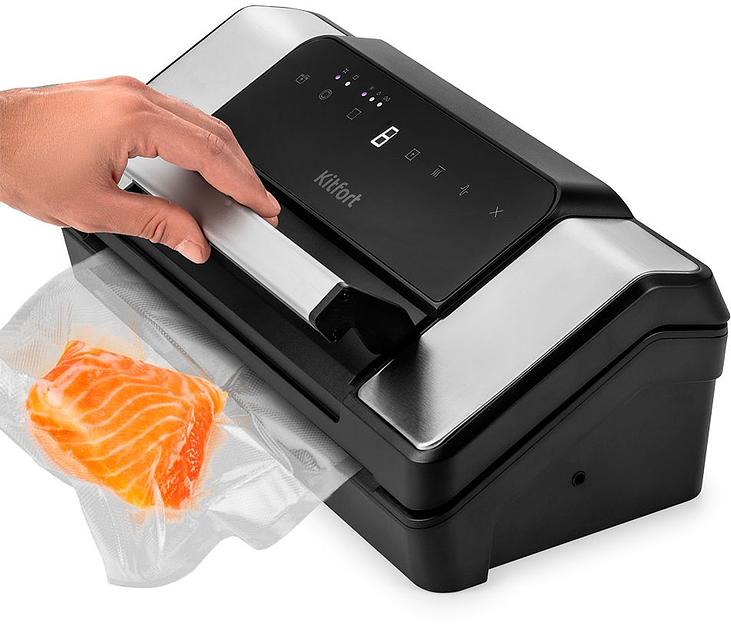 Вакуумный упаковщик Kitfort КТ-1532 130Вт шир.пак.:30см черный/серебристый фото 7