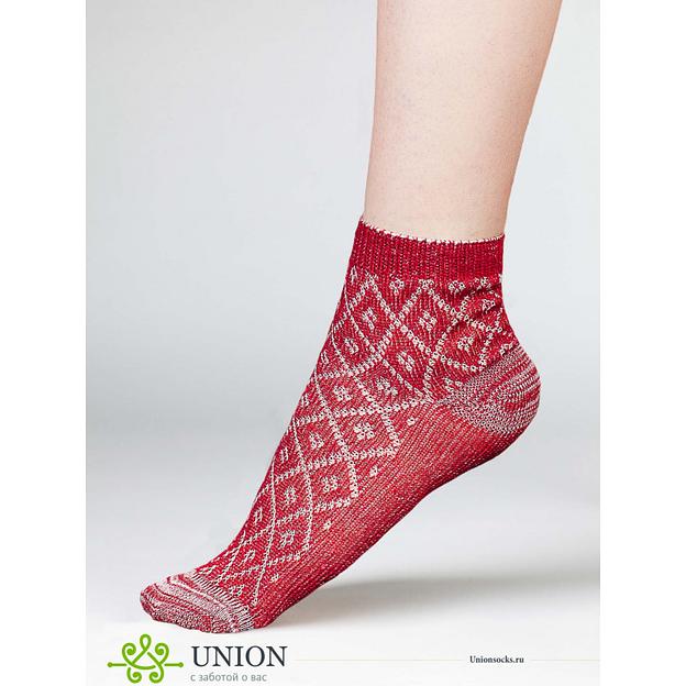 Носки Женские 10 пар нежное кружево «Бордо с белым узором» ОПТ фото 1