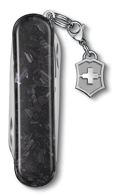 Нож перочинный Victorinox Classic Brilliant Carbon (0.6221.90) 58мм 5функц. черный/серебристый подар.коробка фото 2