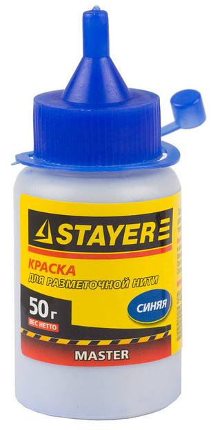 STAYER 50 г, синяя, краска для малярных разметочных шнуров (0640-1) фото 1
