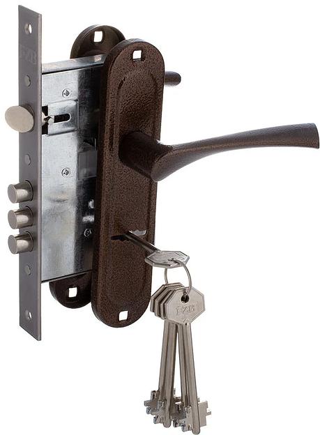 Дверной замок «Зубер» врезной, сувальдный, 86х25х193 мм ОПТ фото 1