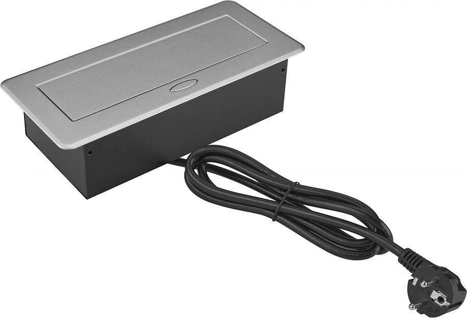 Розетка Cactus CS-SOCKET-EU3-GYBK для столешницы серый (уп.:1шт) фото 1