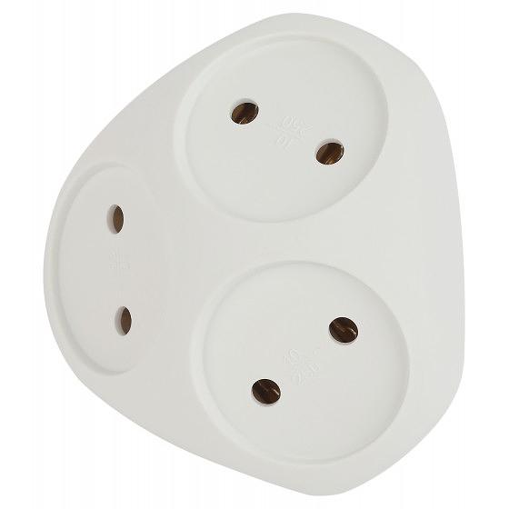 ЭРА Б0053481 Разветвитель электрический SPx-3-W на 3 розетки без заземления 10А белый фото 1