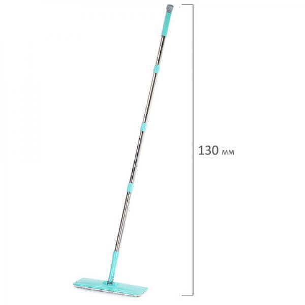 Швабра с отжимом и двухкамерным ведром, 7 л, 3 насадки МОП, набор для уборки LAIMA COMPACT MOP, 607389 фото 5