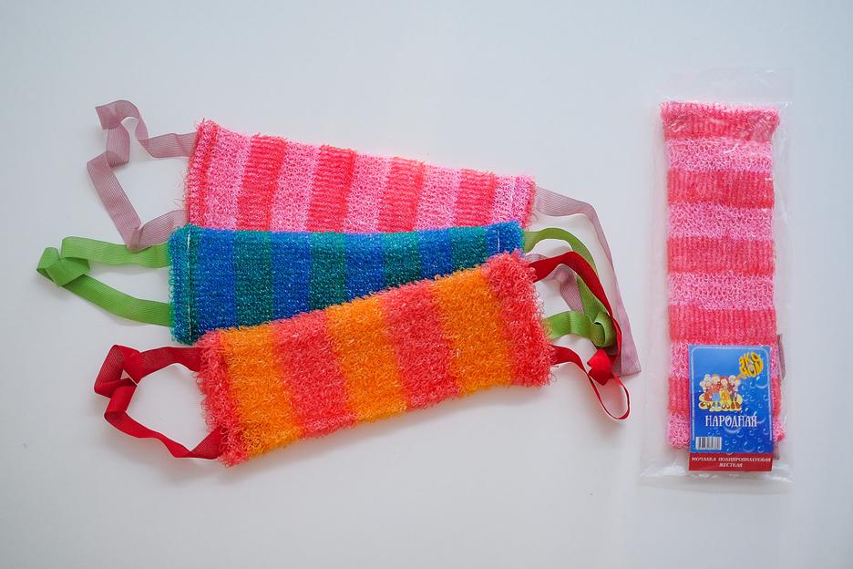 Мочалка «Народная Эконом» 35х12 см, махра 10 мм ОПТ фото 1