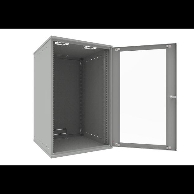 Шкаф телекоммуникационный настенный 18U, 523х600х866мм серия LITE (стеклянная дверь) фото 5