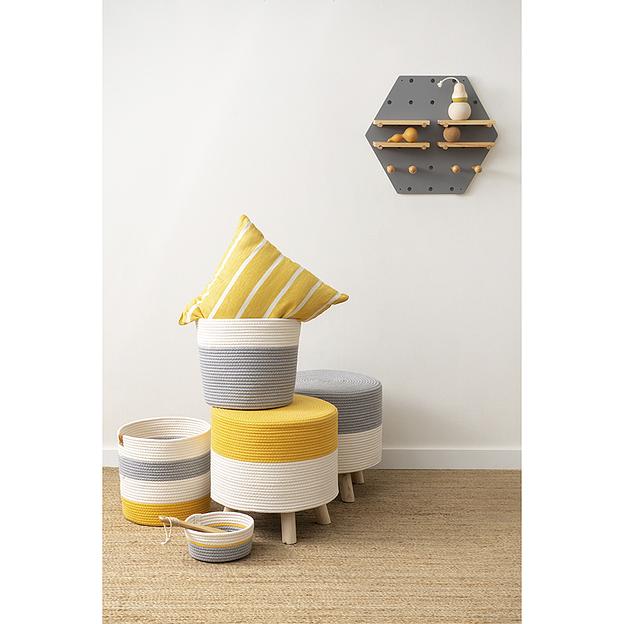 Пуф Devy, Ø40х40 см, бежевый/горчичный фото 7