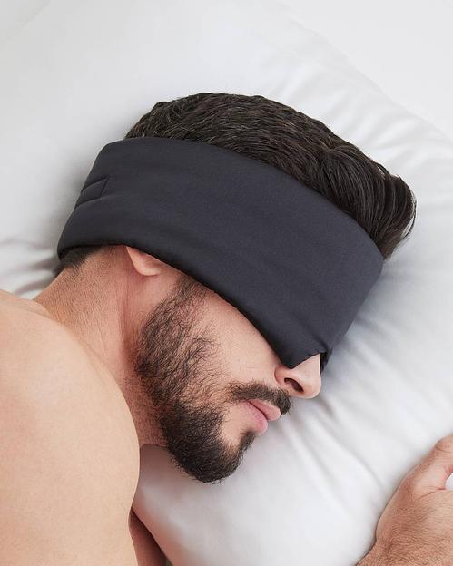 Шёлковая мужская маска для сна Deep Sleep «Black» (Men Collection) ОПТ фото 4