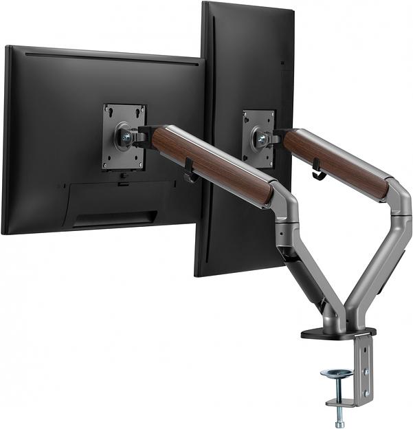 Кронштейн для мониторов Ultramounts UM735WD серый/коричневый 17"-27" макс.7кг крепление к столешнице поворот и наклон фото 4