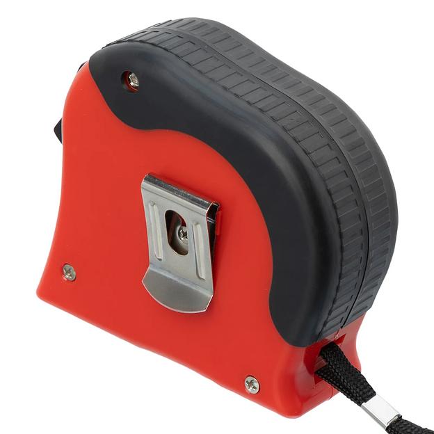 Рулетка Double fixation, 10 м х 25 мм, обрезиненный корпус, двойная плавная фиксация фото 2