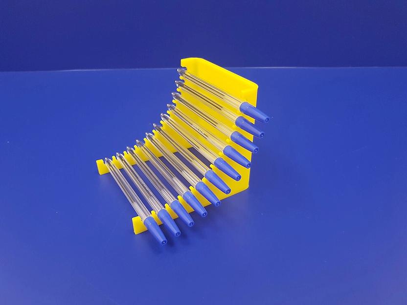 Подставка для ручек карандашей кистей 12 секции (горка радиус, цвет желтый) фото 2