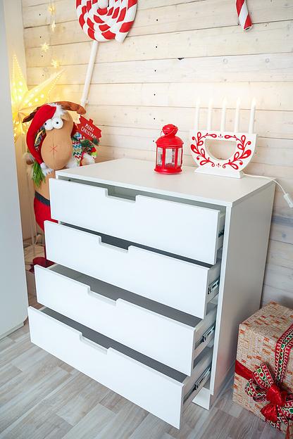 Тумба детская «Облако» 4 ящика белая фото 2