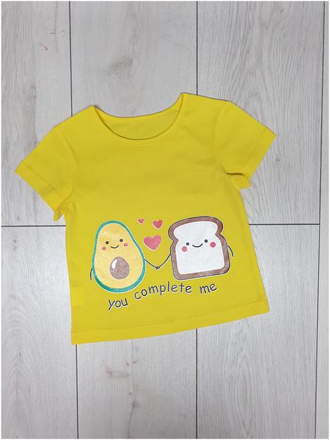 Футболка для девочек «Авокадо» Золотой ключик жёлтая, опт фото 1