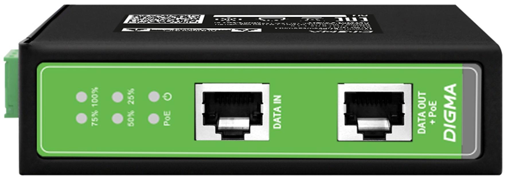 Инжектор PoE Digma DNP30W48GDXM 10/100/1000BASE-T 30Вт 37-57В(DC) фото 7