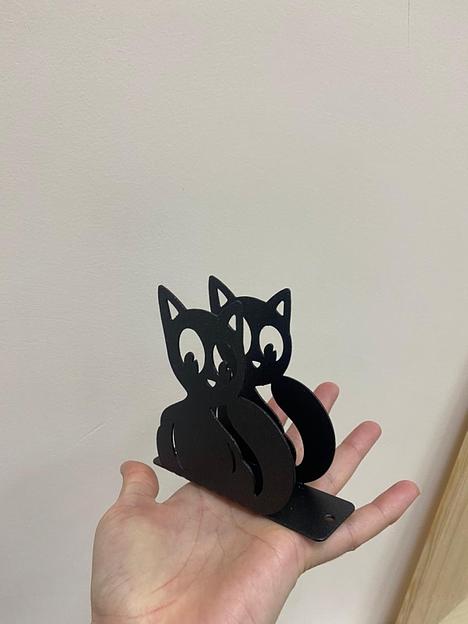 Набор салфетниц Инь Ян  ,  игривый котик, муар белый и муар черный с блестками фото 2