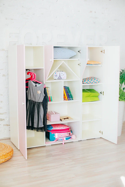 Шкаф 2-х дверный детский «Домик» розовый фото 2