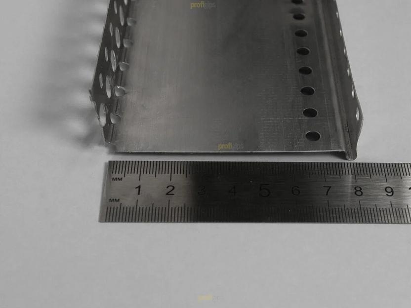 Цокольный опорный профиль алюминиевый 83 мм с перфорацией и капельником, толщина 0,5 мм ProfiGips 2,5 м ОПТ фото 4