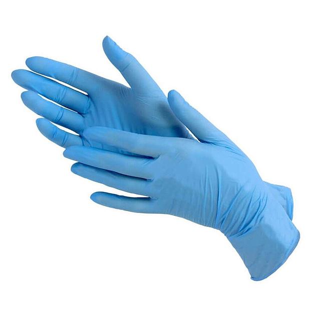 Перчатки нитриловые синие 100шт размер S фото 1